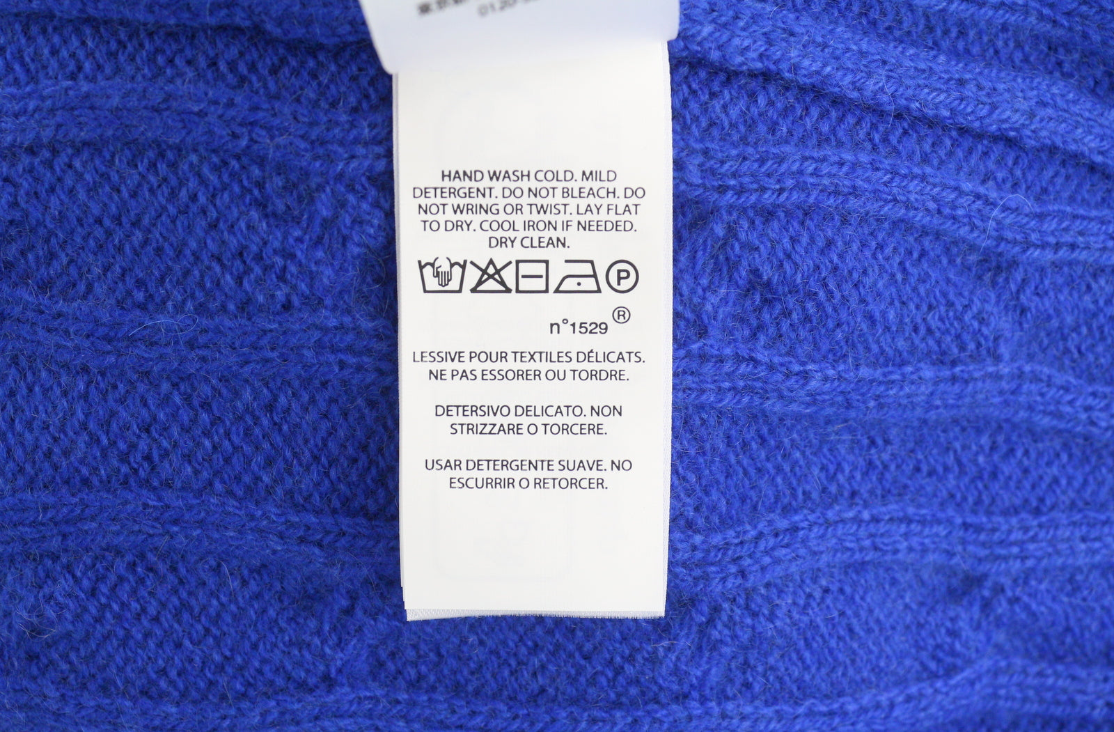 RALPH LAUREN Cashmere Men Jumper XL Blue Pullover Cable-Knit Logo RRP€549