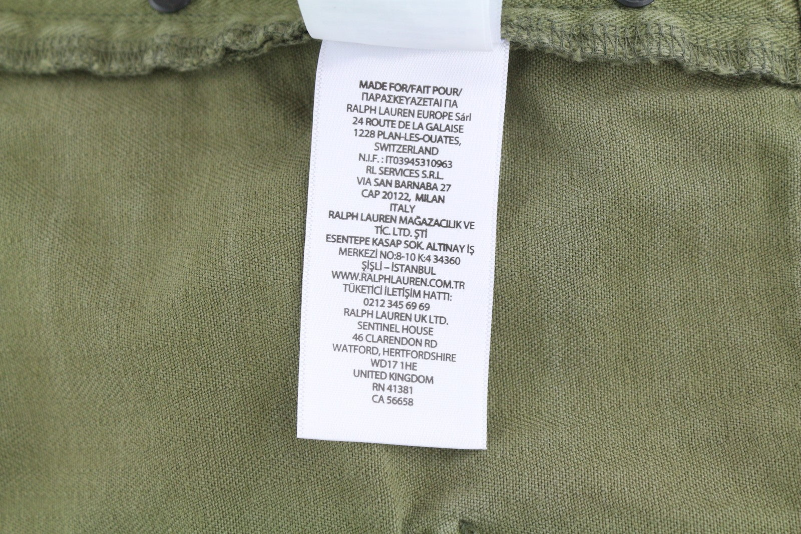 RALPH LAUREN Straight Fit Men Shorts 36 Washed Green Button Fly RRP€190