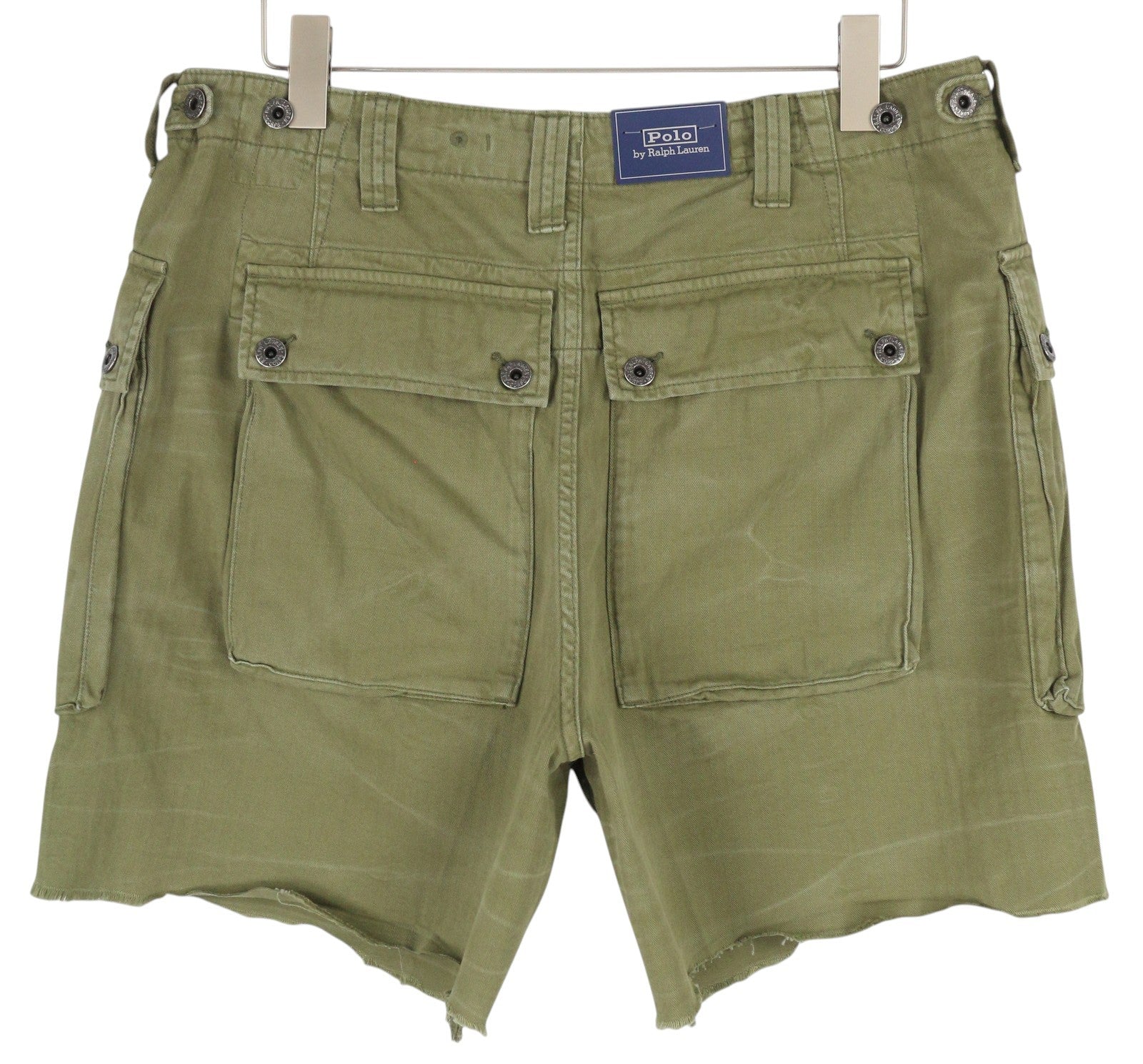 RALPH LAUREN Straight Fit Men Shorts 36 Washed Green Button Fly RRP€190