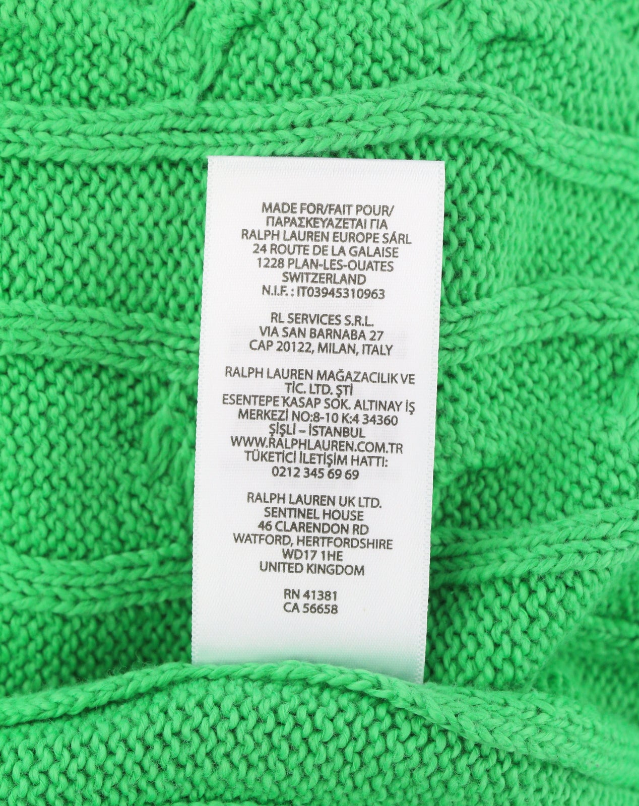 RALPH LAUREN Men Jumper L Green Pullover Cable Knit Round Neck RRP€333