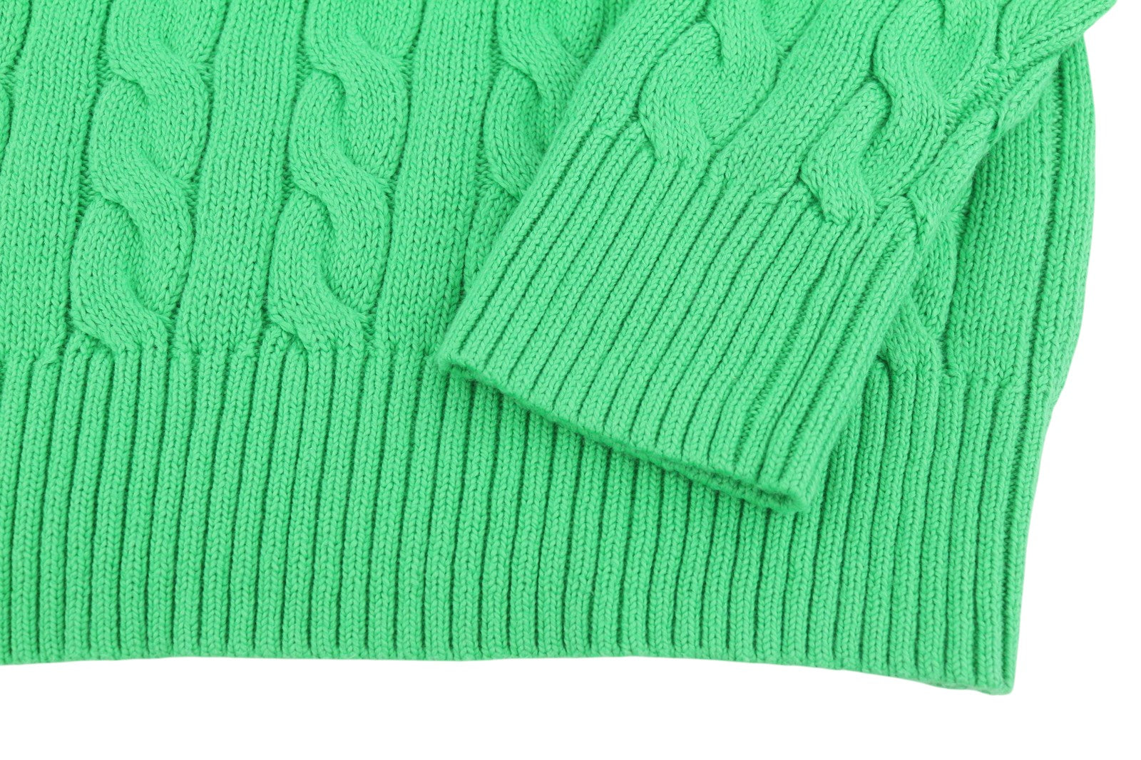 RALPH LAUREN Men Jumper L Green Pullover Cable Knit Round Neck RRP€333