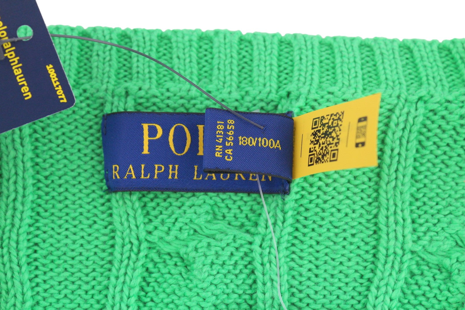 RALPH LAUREN Men Jumper L Green Pullover Cable Knit Round Neck RRP€333