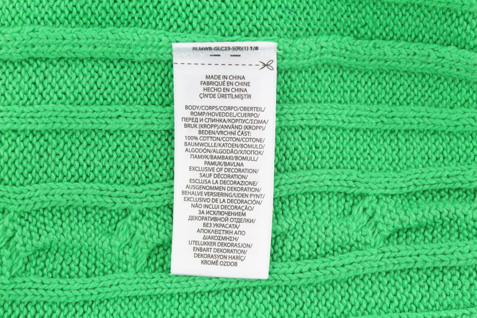 RALPH LAUREN Men Jumper L Green Pullover Cable Knit Round Neck RRP€333