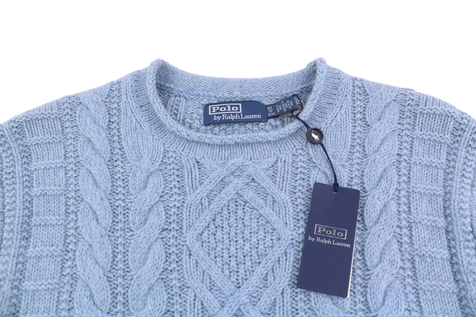 RLX RALPH LAUREN Men Jumper XS Blue Pullover Cashmere Linen Blend Cable RRP€421