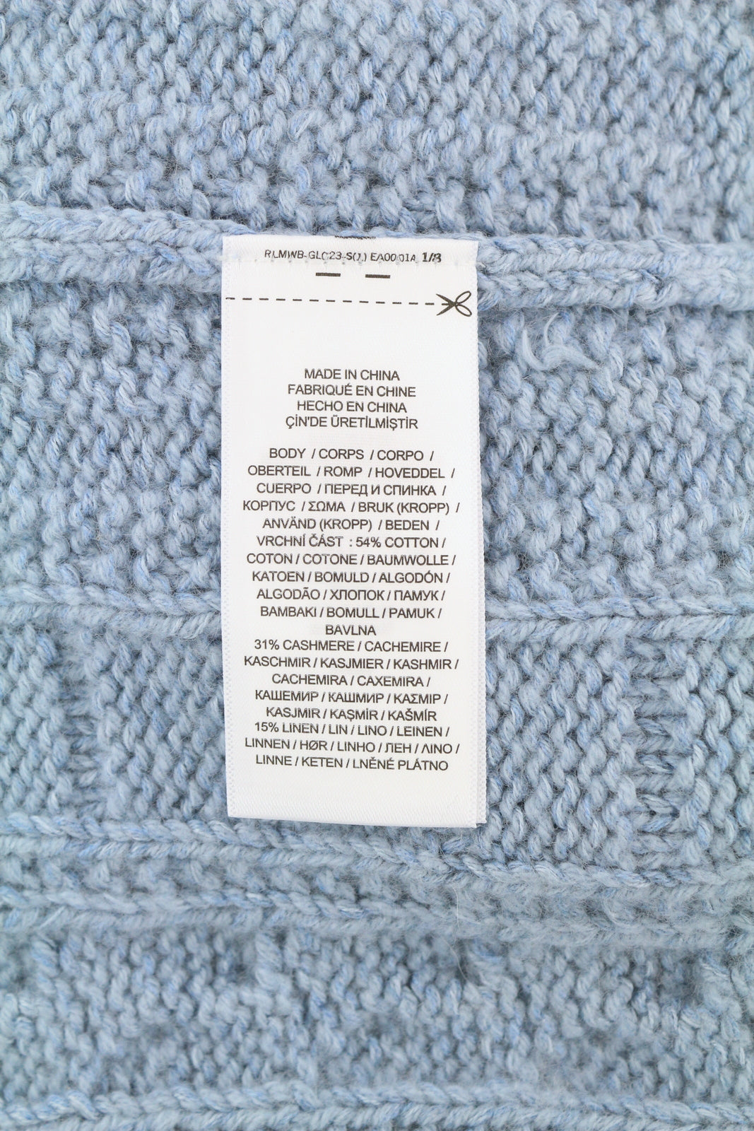 RLX RALPH LAUREN Men Jumper XS Blue Pullover Cashmere Linen Blend Cable RRP€421