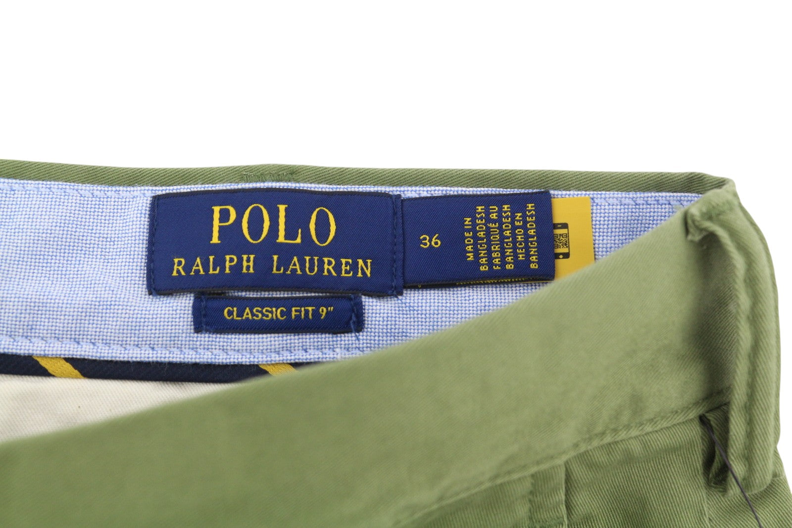 RALPH LAUREN Classic Fit Men Shorts 36 Olive Green Chino Zip Fly Casual