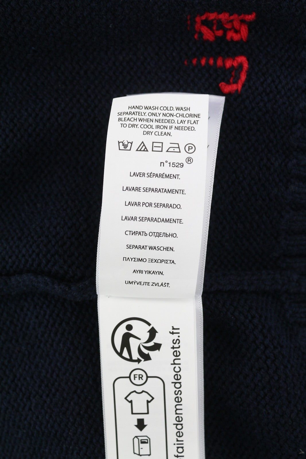 RALPH LAUREN Men Jumper L Dark Blue Pullover Bear Accent Knitted RRP€600