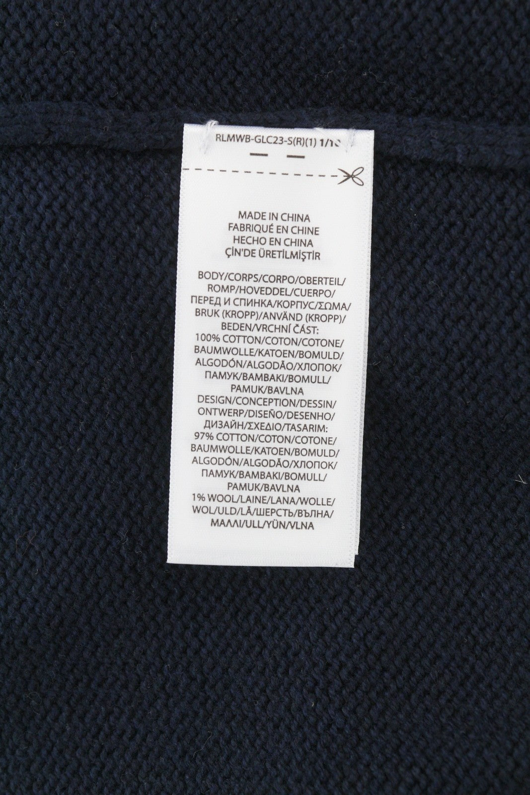 RALPH LAUREN Men Jumper L Dark Blue Pullover Bear Accent Knitted RRP€600