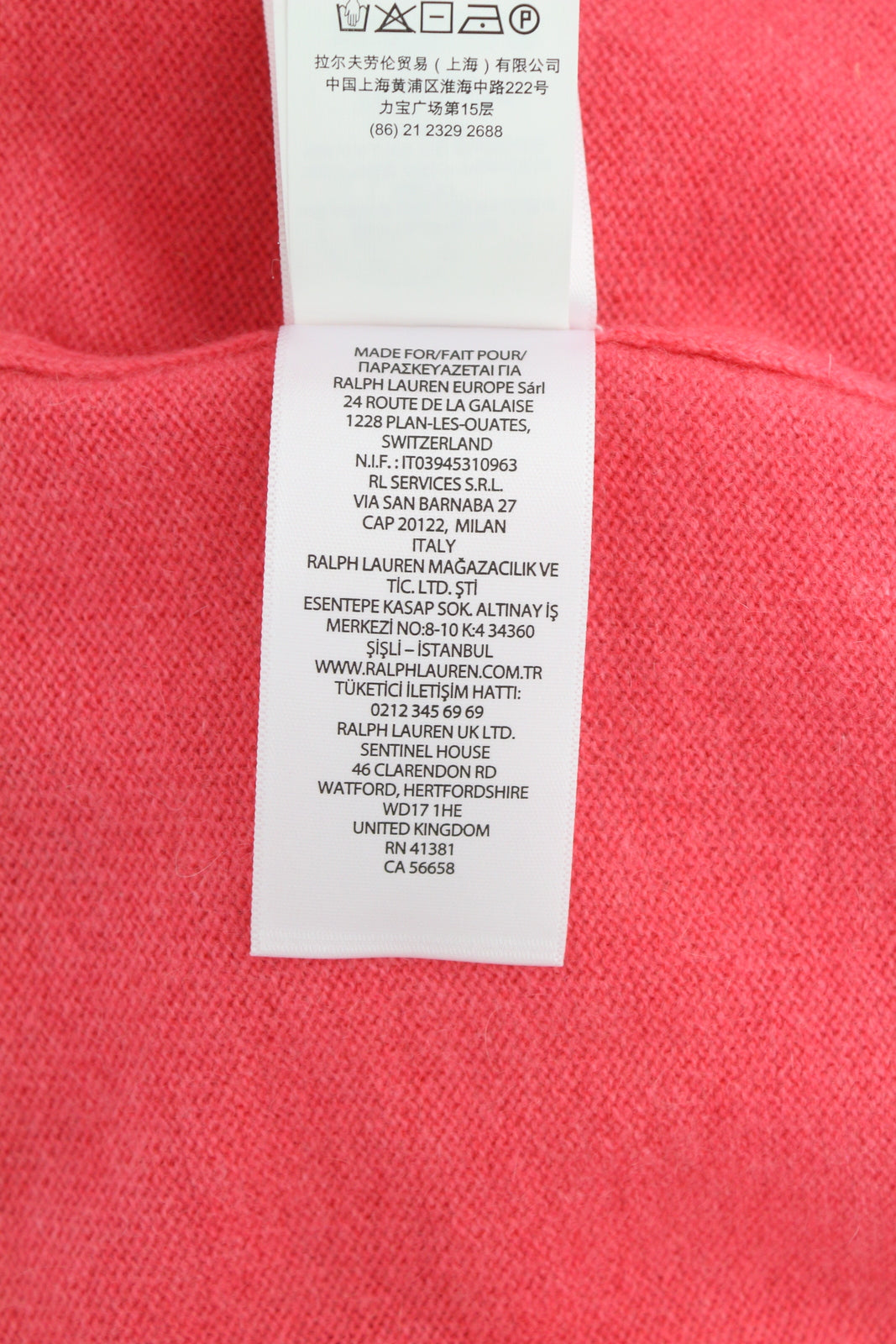 RLX RALPH LAUREN Golf Men Jumper M Salmon Cashmere Pullover Hooded Knit RRP€560