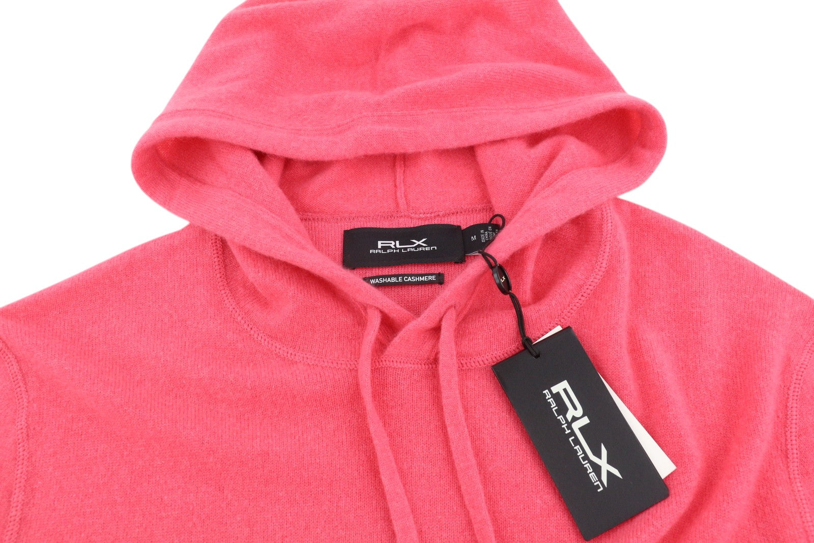 RLX RALPH LAUREN Golf Men Jumper M Salmon Cashmere Pullover Hooded Knit RRP€560