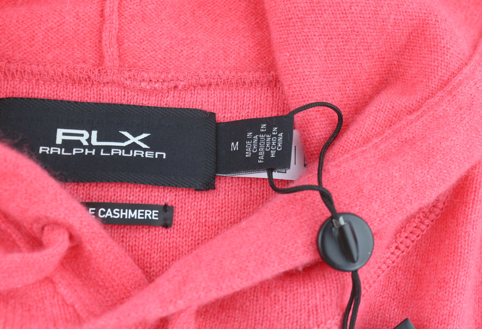 RLX RALPH LAUREN Golf Men Jumper M Salmon Cashmere Pullover Hooded Knit RRP€560