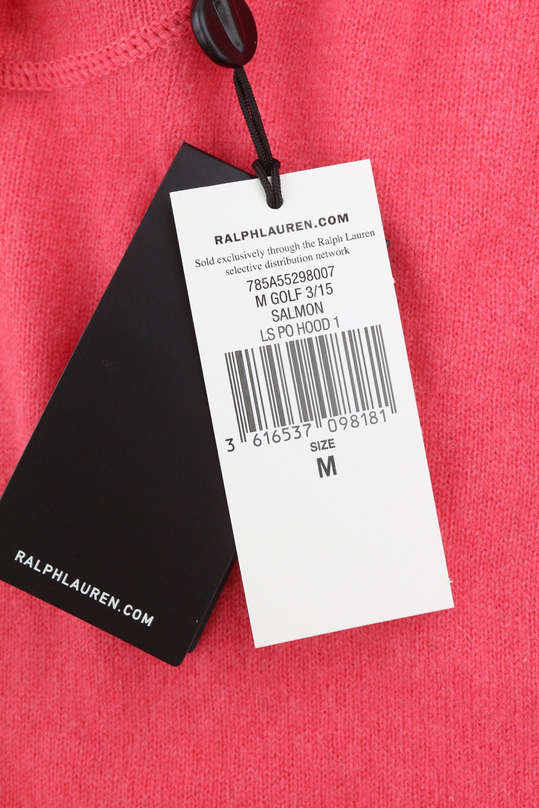 RLX RALPH LAUREN Golf Men Jumper M Salmon Cashmere Pullover Hooded Knit RRP€560