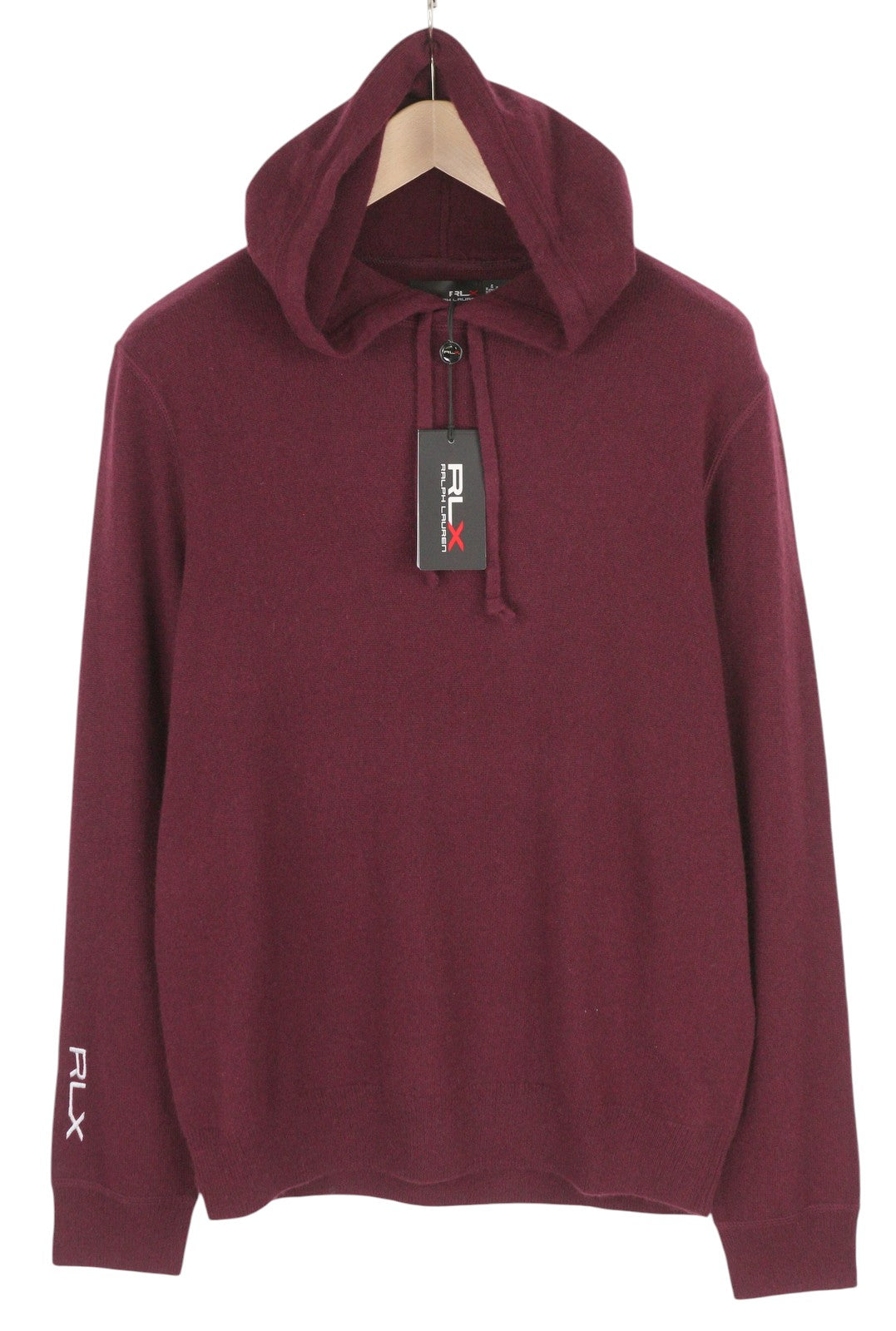 RLX RALPH LAUREN Golf Men Jumper S Burgundy Cashmere Pullover Hooded RRP€560