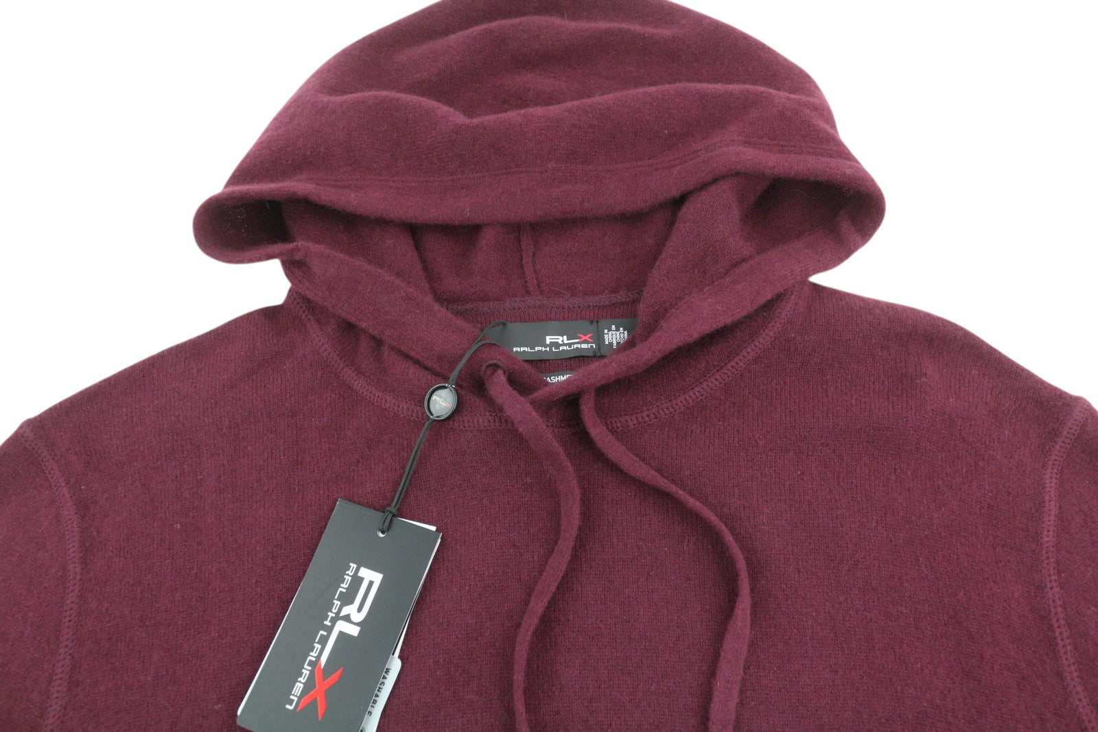 RLX RALPH LAUREN Golf Men Jumper S Burgundy Cashmere Pullover Hooded RRP€560