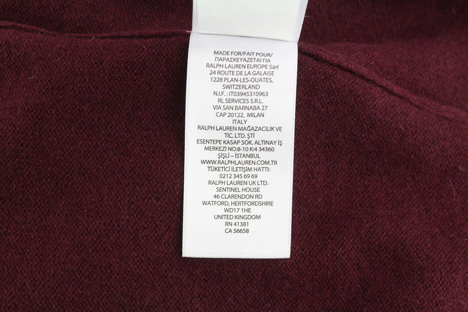 RLX RALPH LAUREN Golf Men Jumper S Burgundy Cashmere Pullover Hooded RRP€560