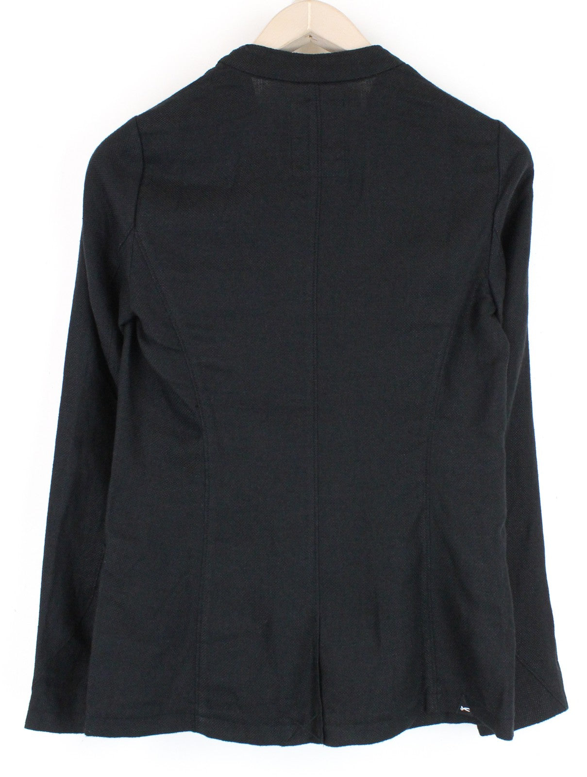 DENHAM Compass XS Women Blazer Collared Twill Black Plain One-Button Linen Blend