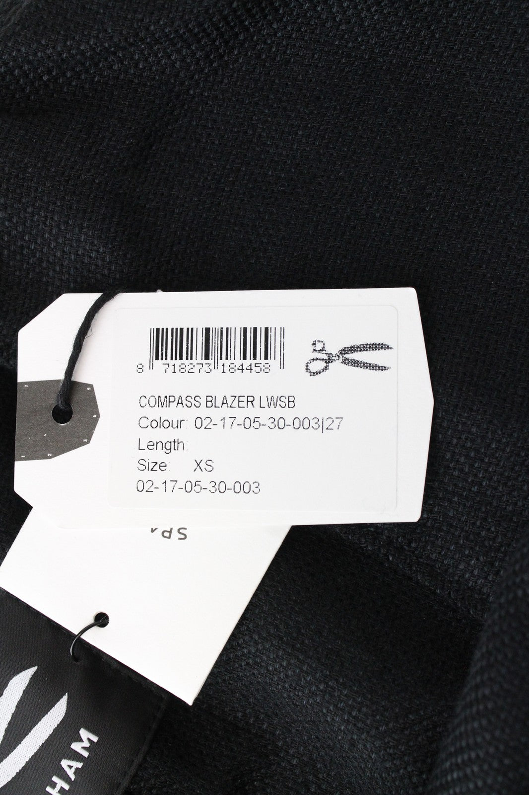 DENHAM Compass XS Women Blazer Collared Twill Black Plain One-Button Linen Blend