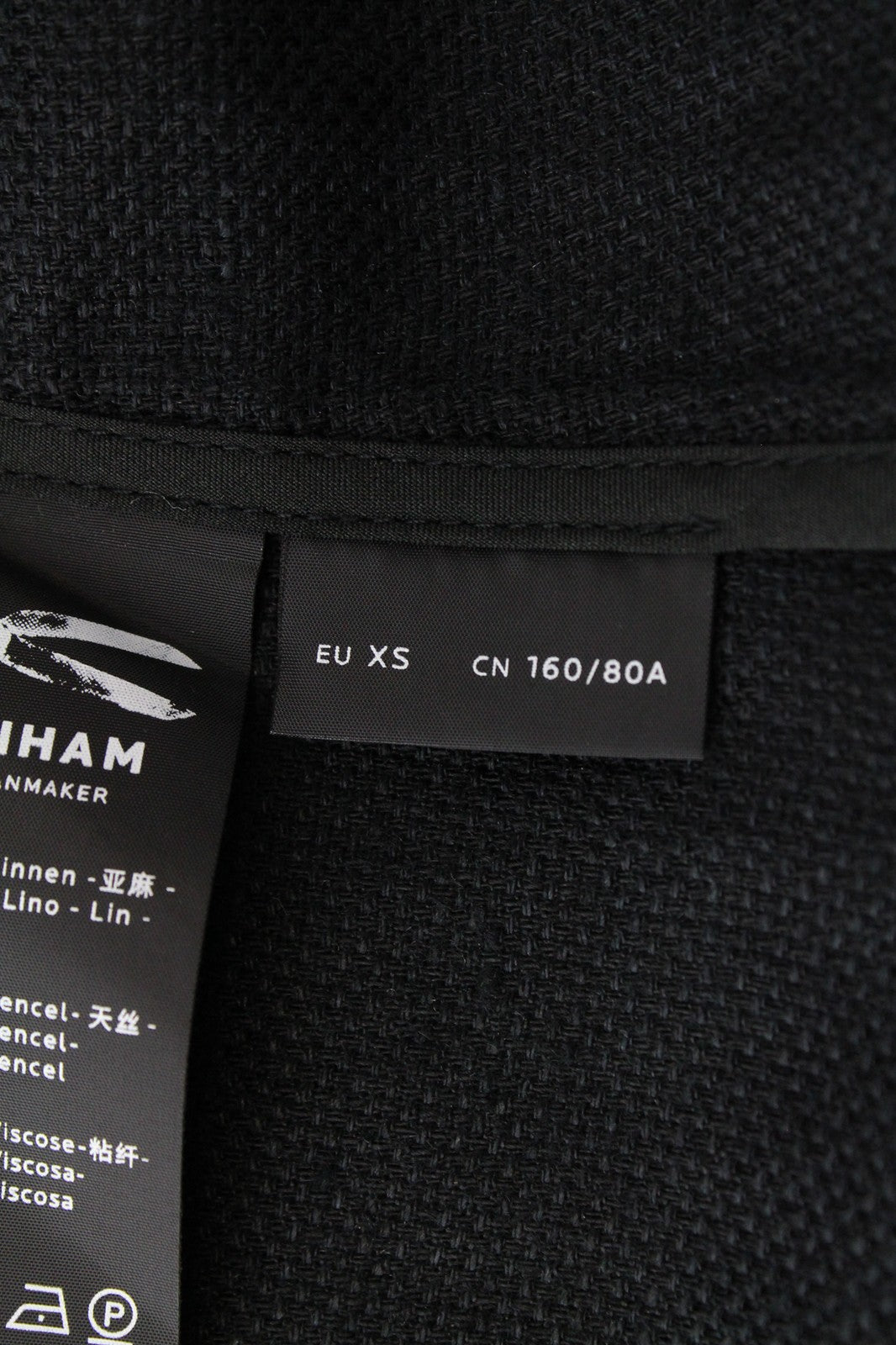 DENHAM Compass XS Women Blazer Collared Twill Black Plain One-Button Linen Blend