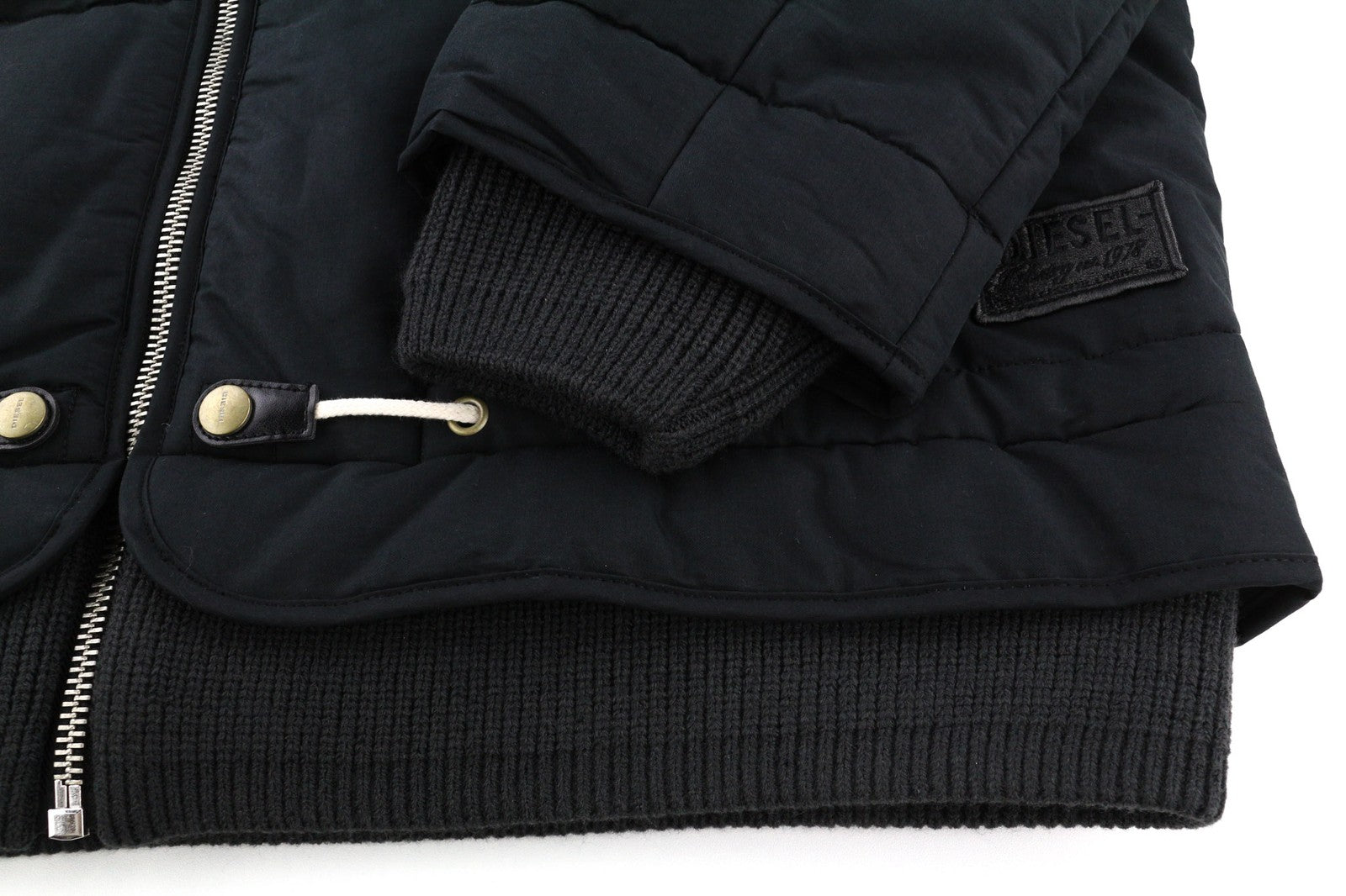 DIESEL W-Spleak Mens Jacket L Black Bomber Zip Lined Insulated RRP€325