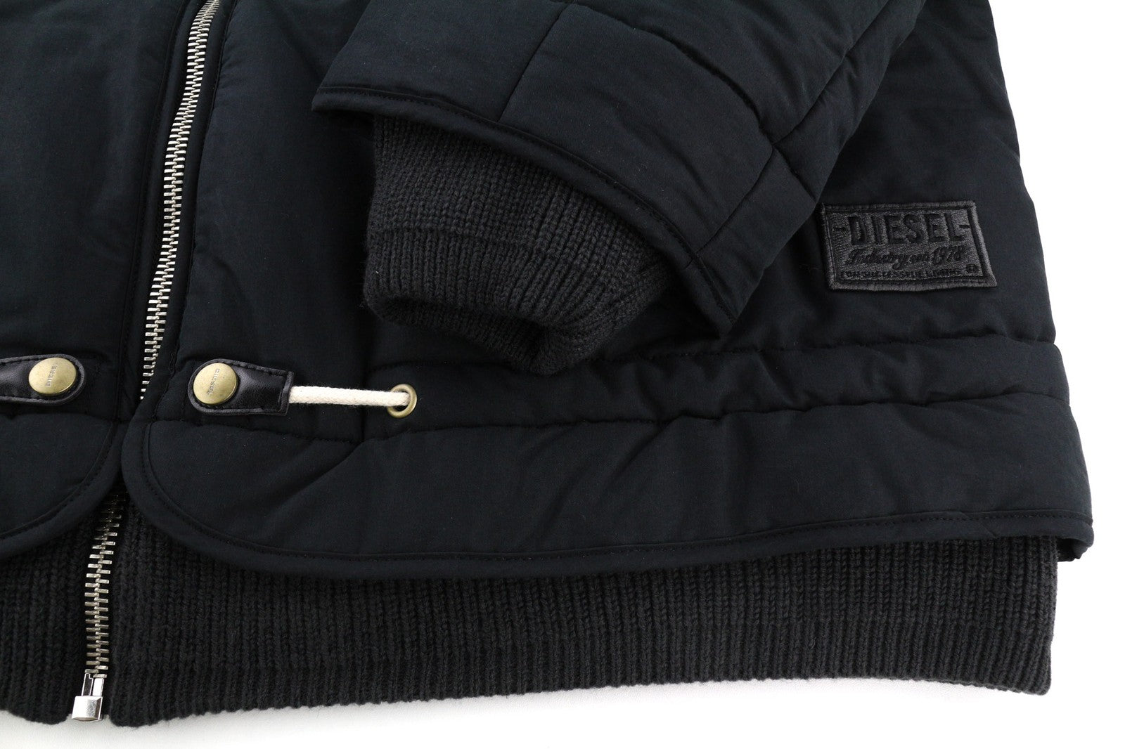 DIESEL W-Spleak Mens Jacket XL Black Bomber Zip Lined Insulated RRP€325