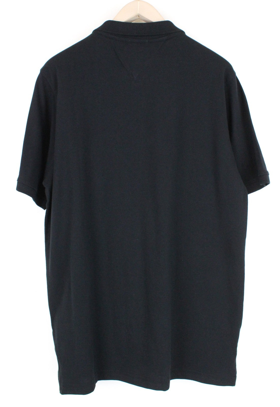 TOMMY HILFIGER Denim 2XL Men T-Shirt Polo Style Black Collared Logo Embroidered