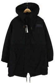 DIESEL W-Miles Mens Jacket S Black Hidden Fastening Parka Oversized RRP€475