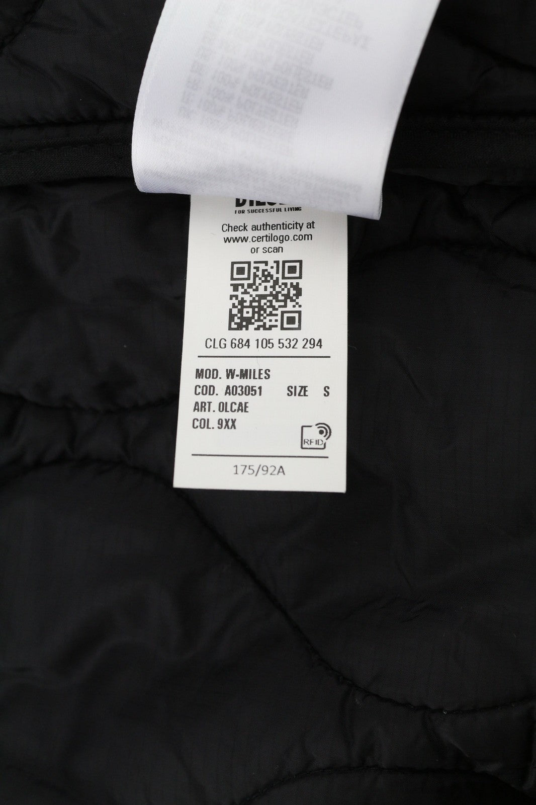 DIESEL W-Miles Mens Jacket S Black Hidden Fastening Parka Oversized RRP€475