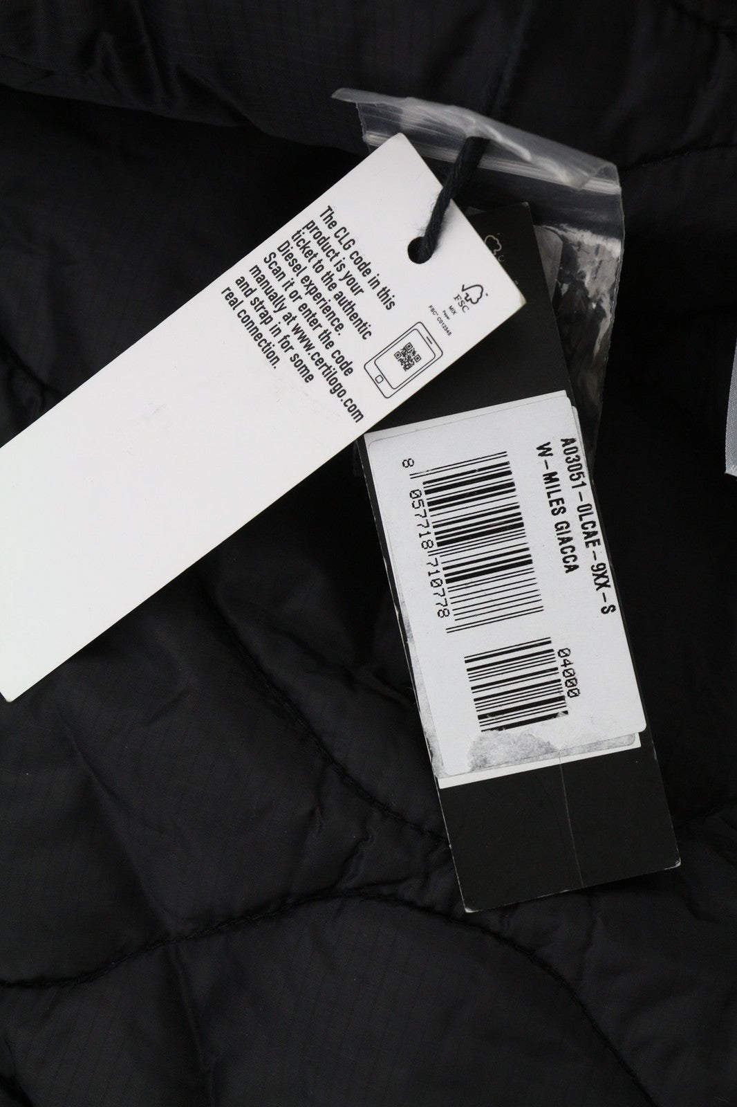 DIESEL W-Miles Mens Jacket S Black Hidden Fastening Parka Oversized RRP€475