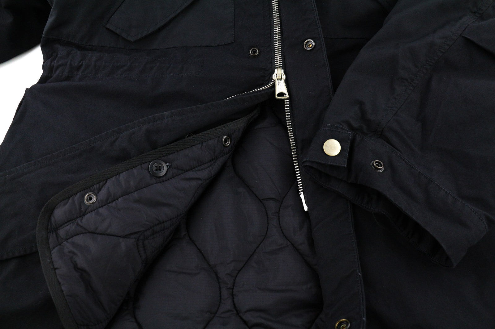 DIESEL W-Miles Mens Jacket S Black Hidden Fastening Parka Oversized RRP€475