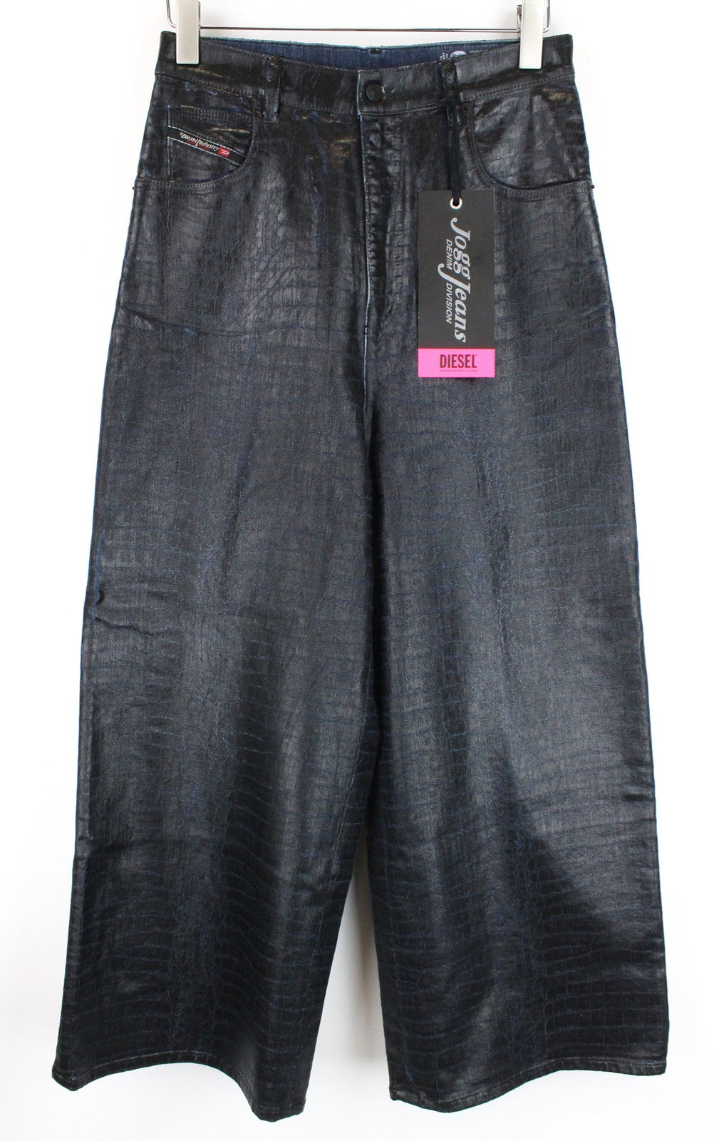 DIESEL D-Luite-SX-T 0094R W29 Women Jeans Animal Print Flared Sweat Jogg Coated