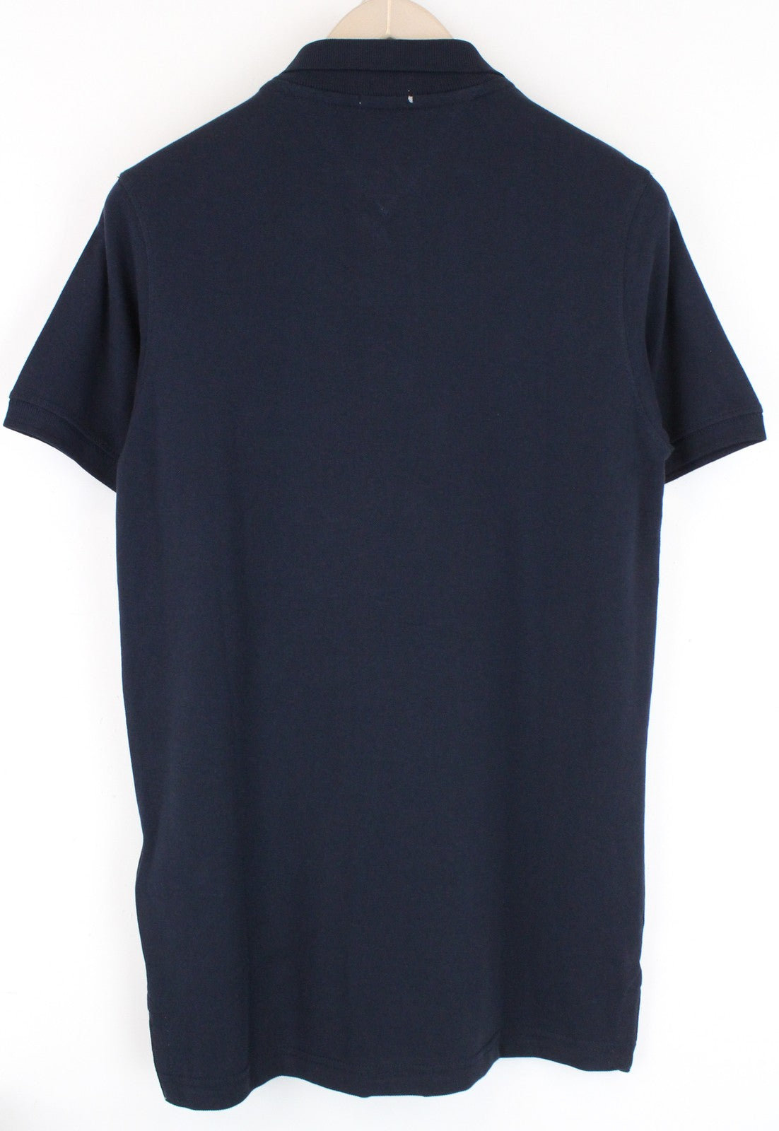 TOMMY HILFIGER Denim S Men T-Shirt Navy Collared Logo Embroidered Polo Style