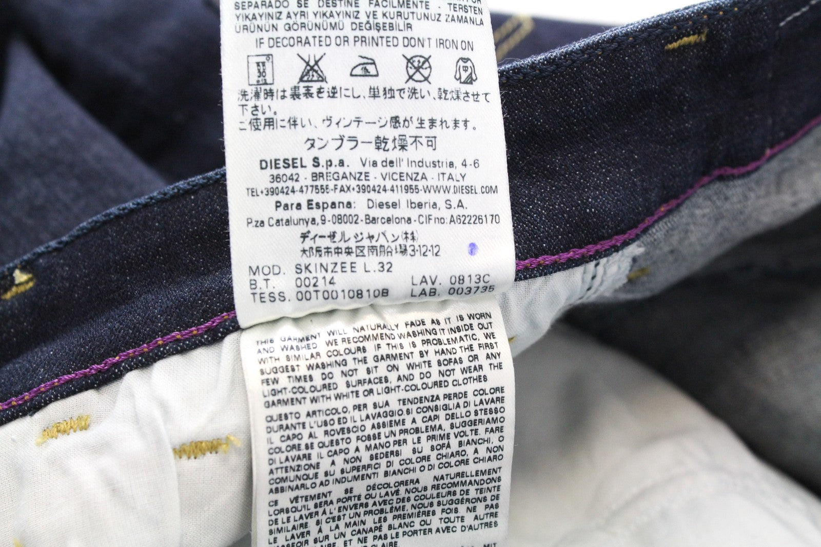 DIESEL Skinzee 0813C W24/L32 Women Jeans Dark Blue Super Slim Skinny Girls