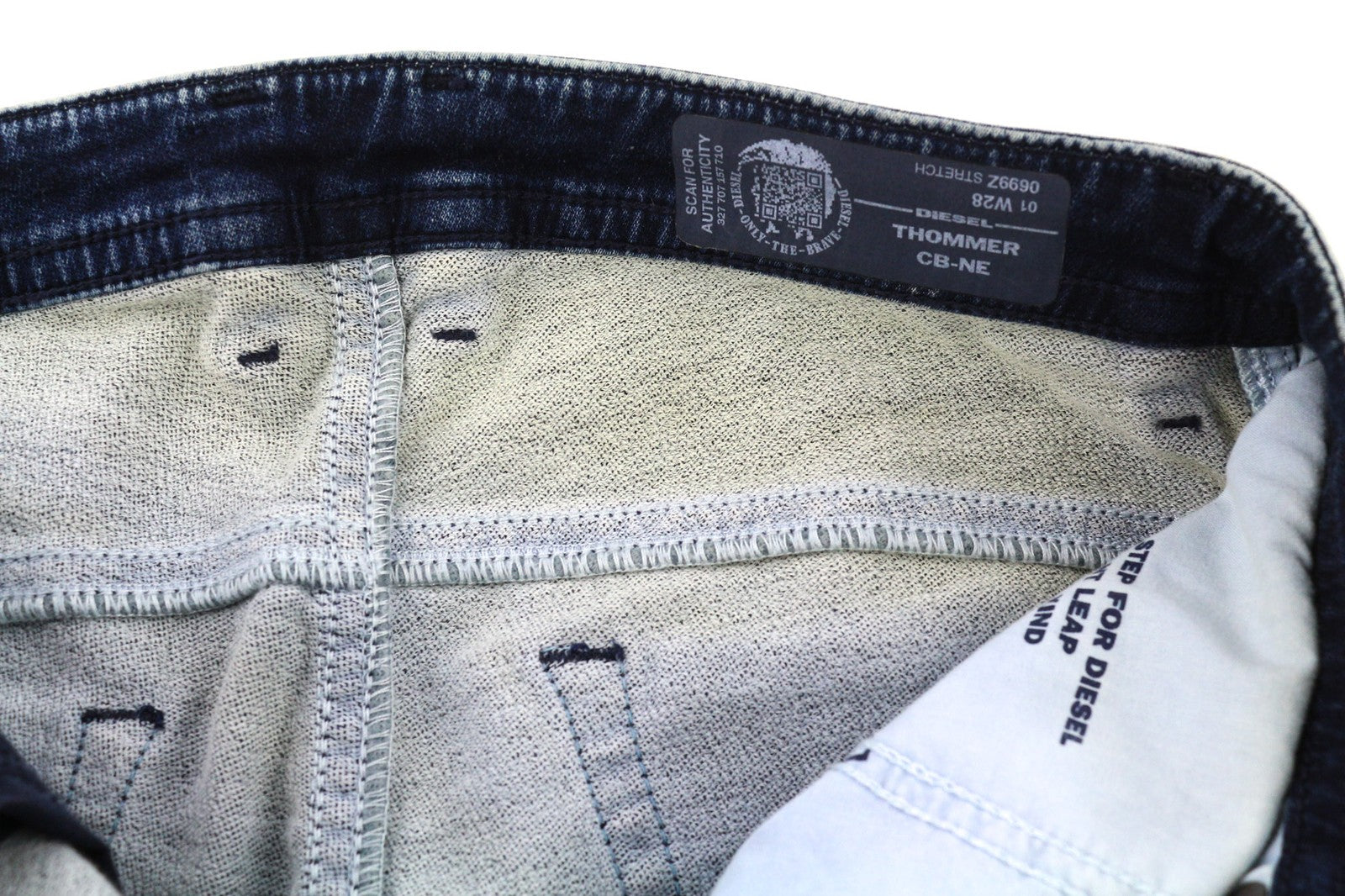 DIESEL Thommer CB-NE 0699Z Mens Jeans W28 Blue Washed Stretch Zip Slim