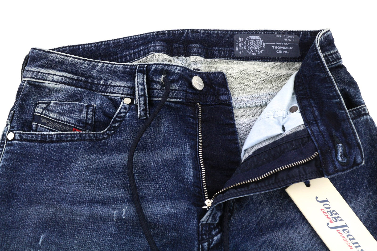 DIESEL Thommer CB-NE 0699Z Mens Jeans W28 Blue Washed Stretch Zip Slim