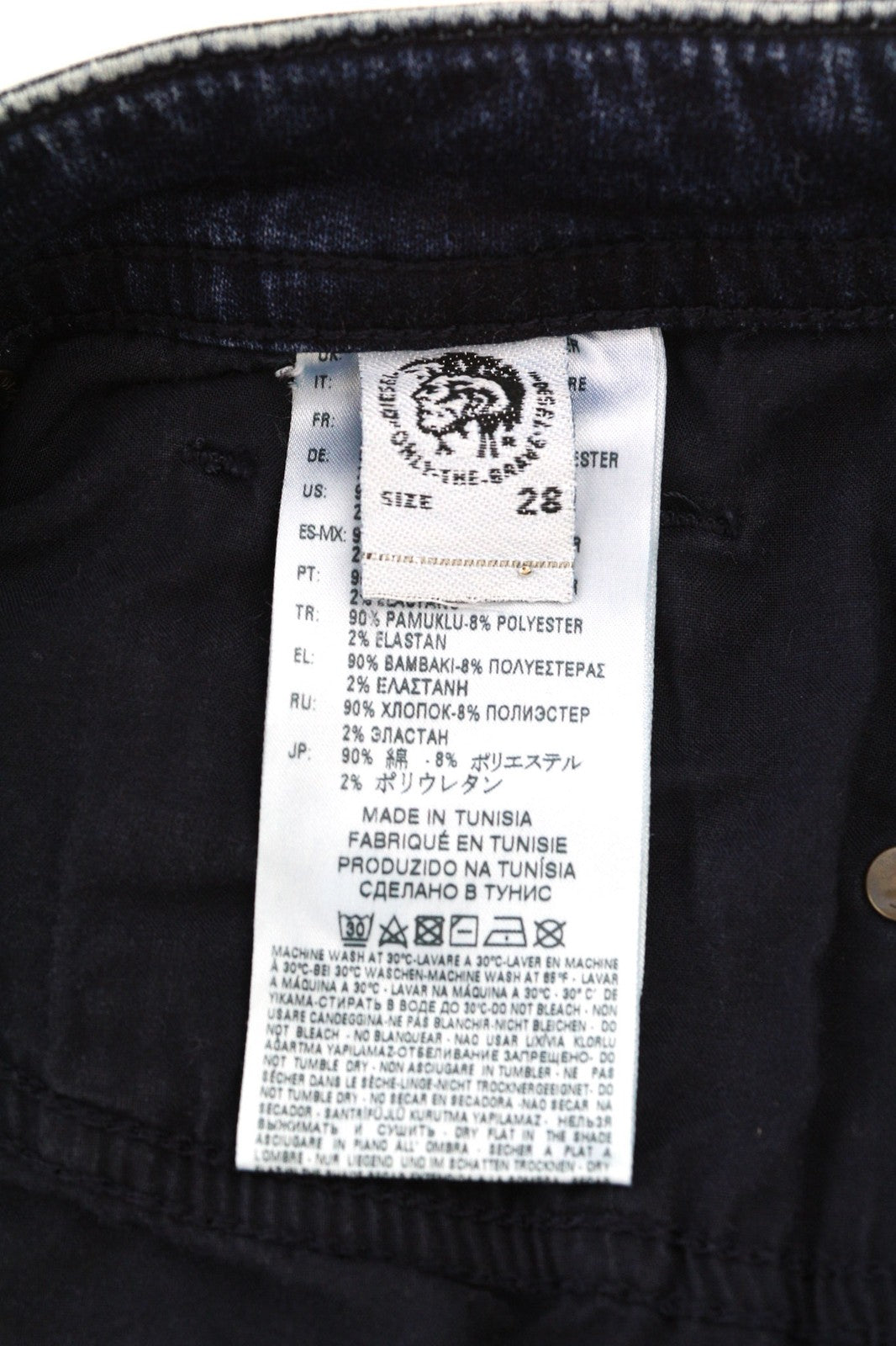 DIESEL Thommer CB-NE 0699Z Mens Jeans W28 Blue Washed Stretch Zip Slim