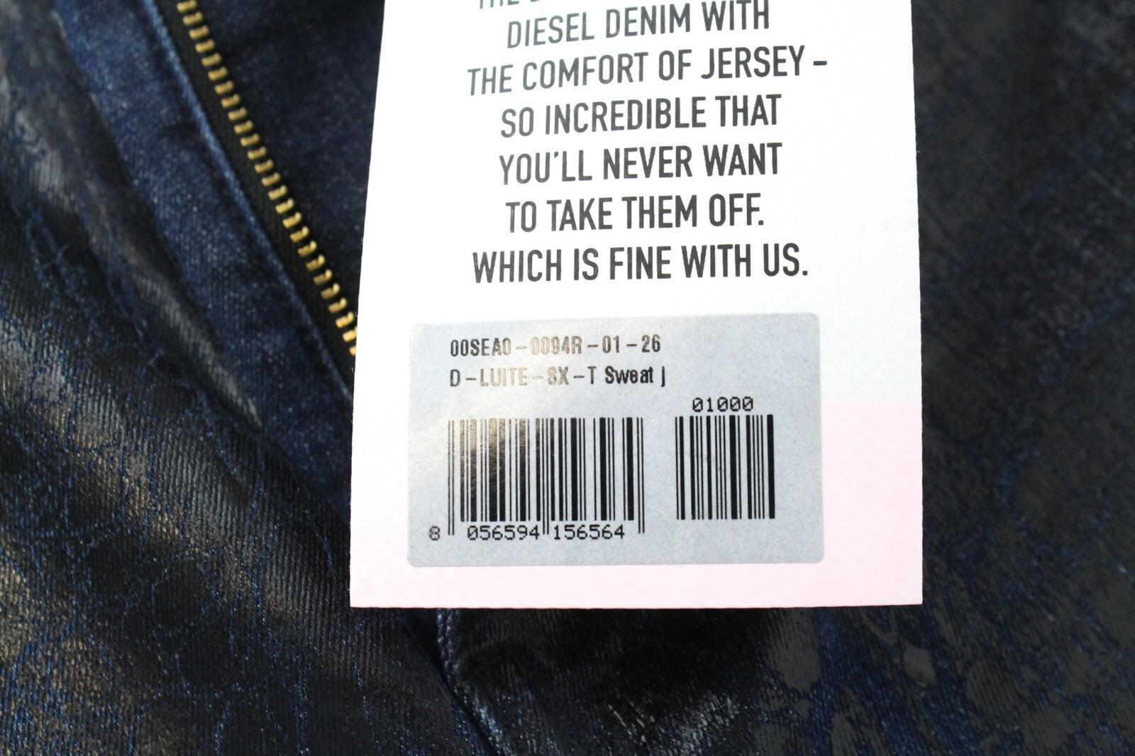 DIESEL D-Luite-SX-T 0094R W26 Women Jeans Sweat Jogg Flared Coated Animal Print