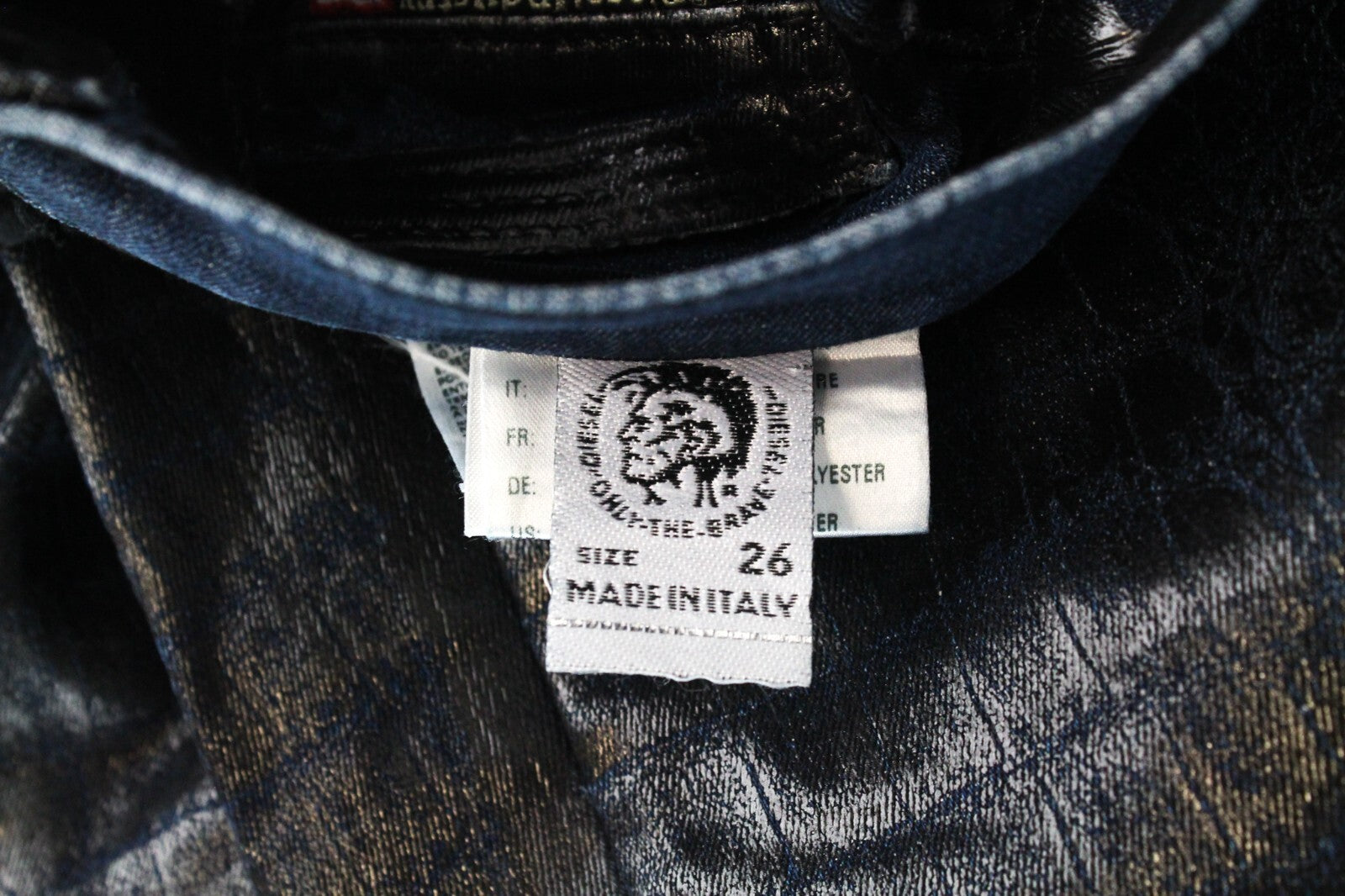 DIESEL D-Luite-SX-T 0094R W26 Women Jeans Sweat Jogg Flared Coated Animal Print