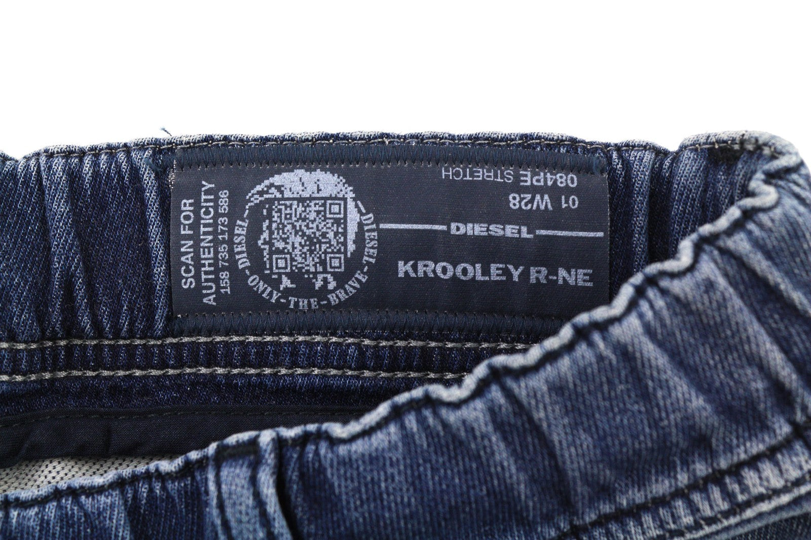 DIESEL Krooley R-NE 084PE Mens Jeans W28 Blue Washed Stretch Jogg Distress Slim