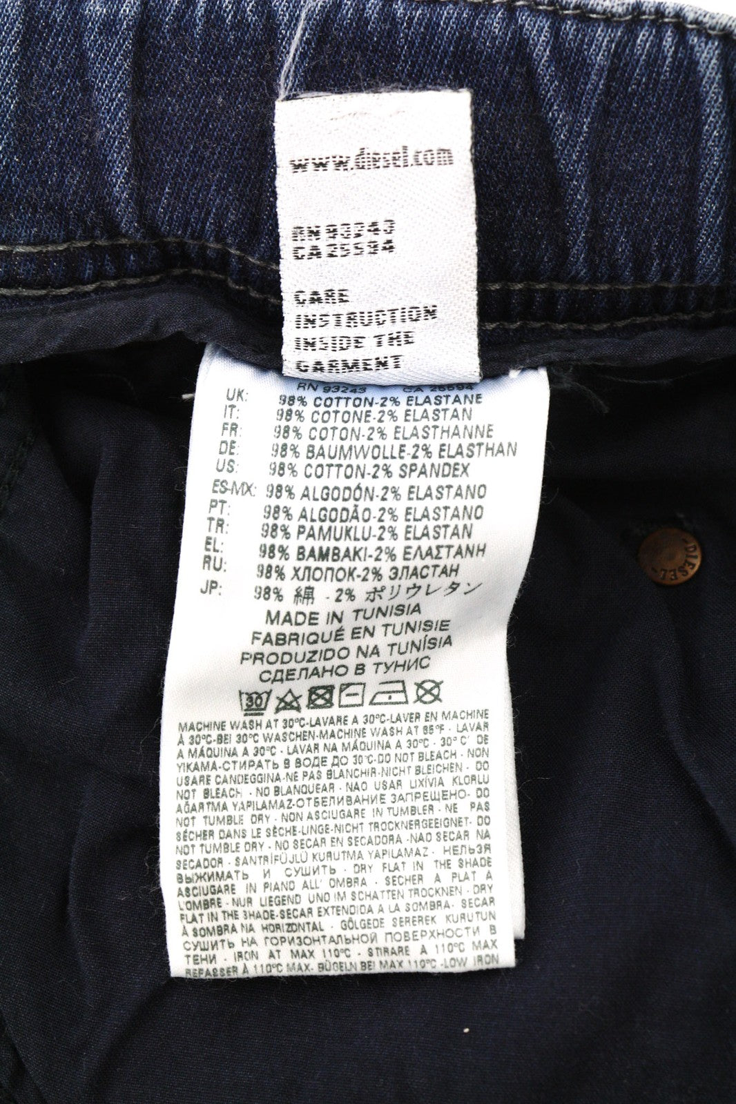 DIESEL Krooley R-NE 084PE Mens Jeans W28 Blue Washed Stretch Jogg Distress Slim