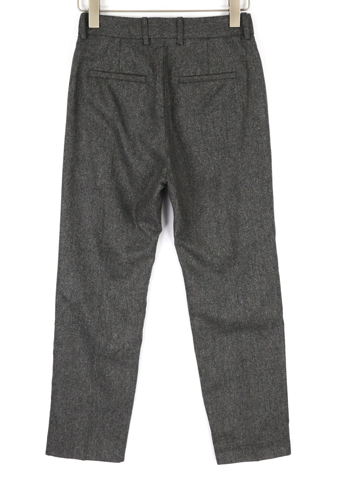 SANDRO Loi Gris Womens Trousers 36 Melange Virgin Wool  Zip Tapered