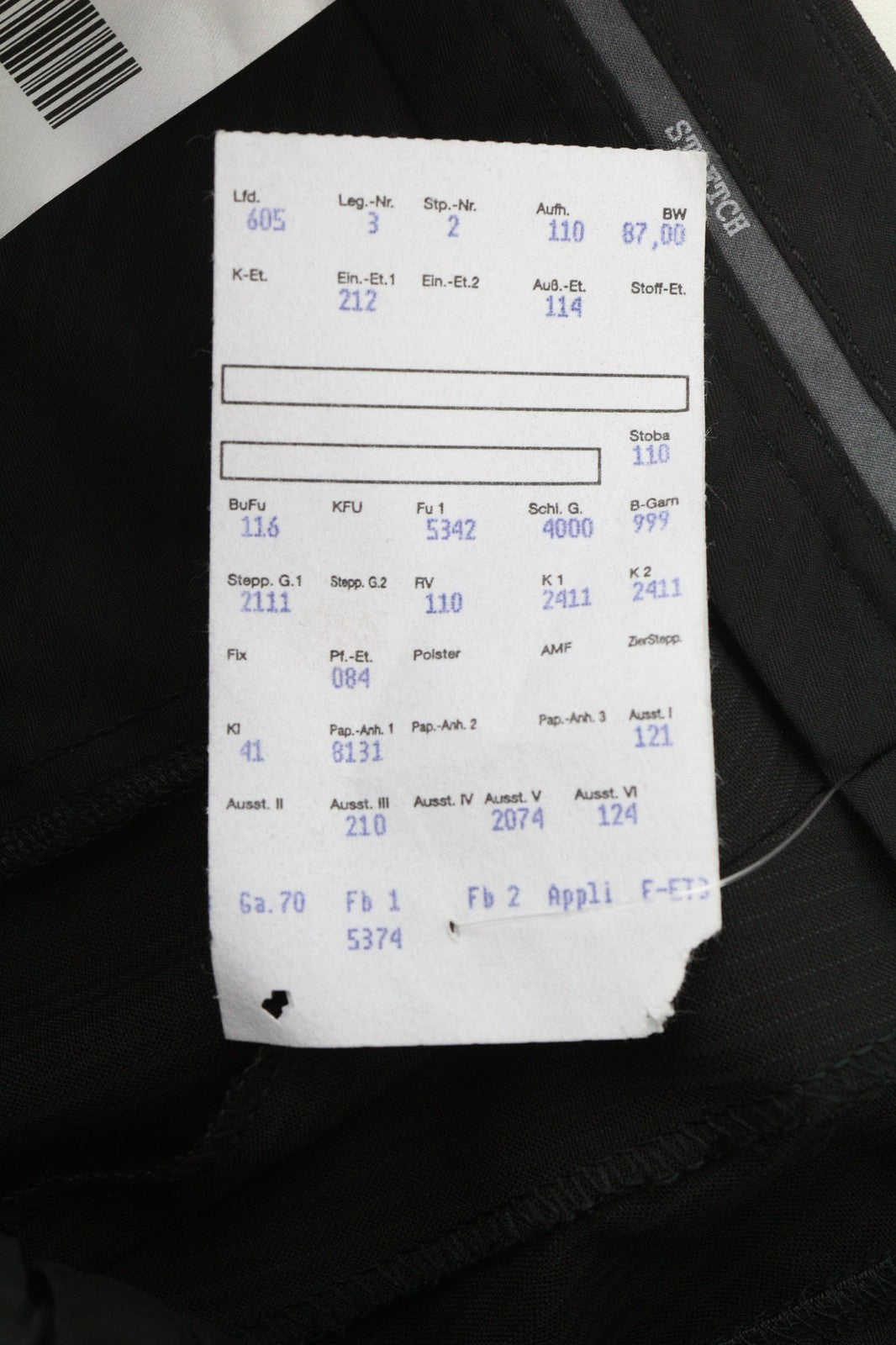 DIGEL Daren-V Mens Trousers UK38 Black Stretch Virgin Wool  Striped Zip Fly