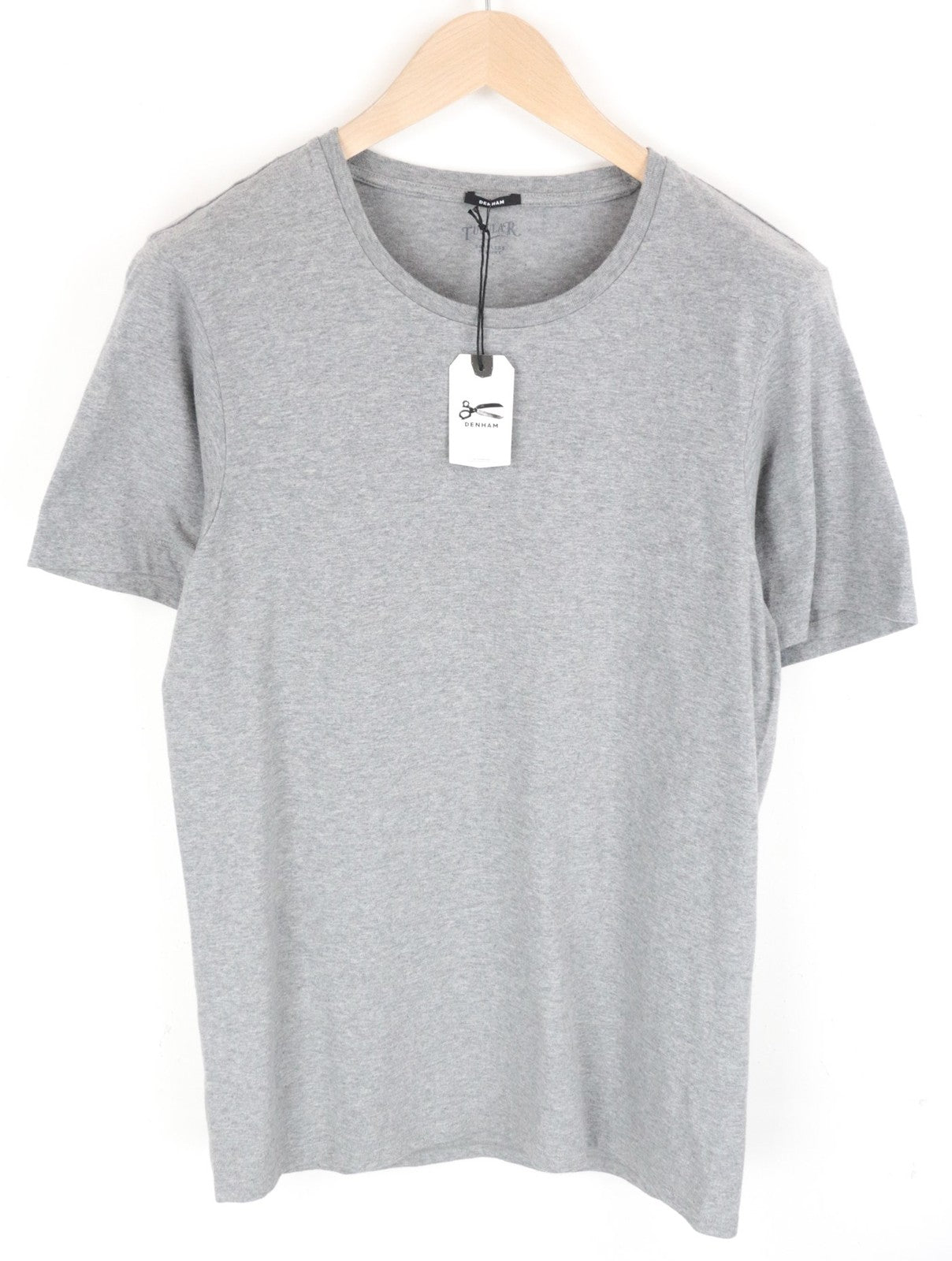 DENHAM Tubular S Men T-Shirt Jersey Mid-Grey Melange Crew Neck Cotton Classic