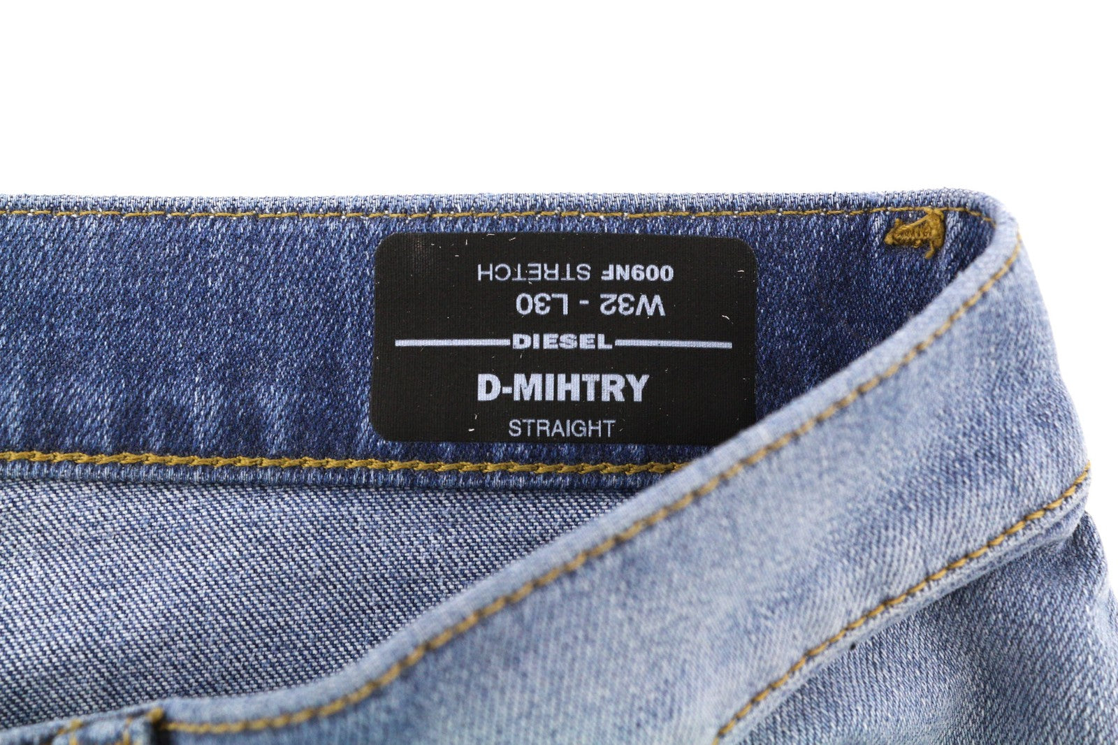 DIESEL D-Mihtry 009NF Mens Jeans W32/L30 Blue Washed Straight Stretch Buttoned