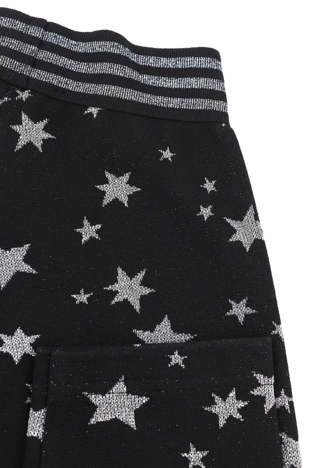 FRANKIE MORELLO Vidor Womens Trousers 40 Black Elastic Waist Stars Print Fitted