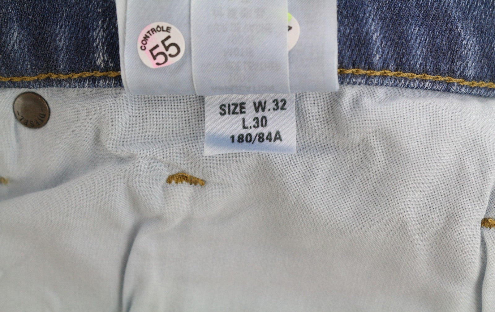 DIESEL D-Mihtry 009NF Men Jeans W32/L30 Blue Washed Straight  Stretch Button