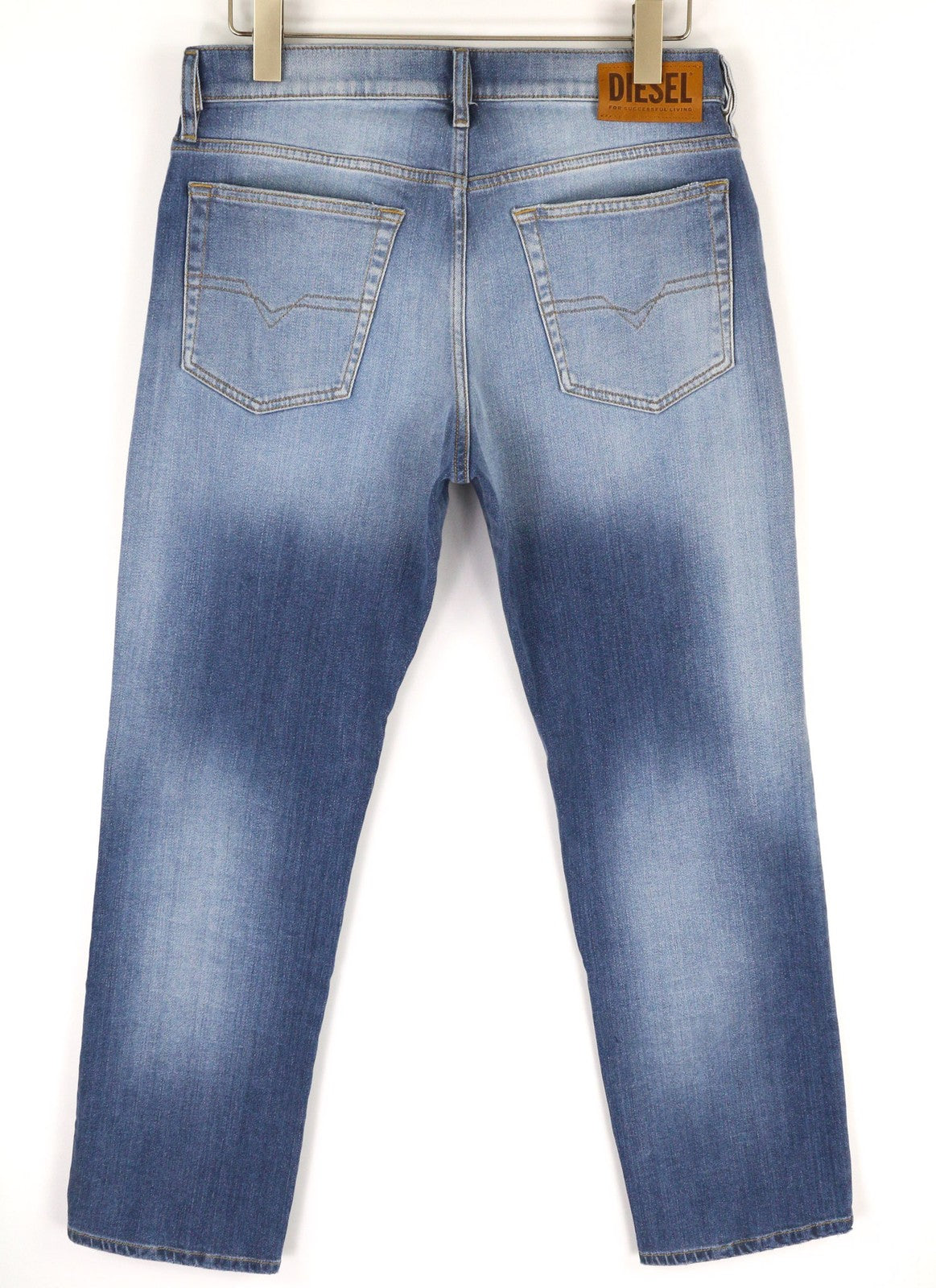 DIESEL D-Mihtry 009NF Men Jeans W32/L30 Blue Washed Straight  Stretch Button