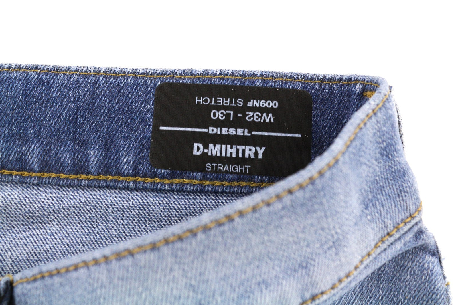 DIESEL D-Mihtry 009NF Men Jeans W32/L30 Blue Washed Straight  Stretch Button