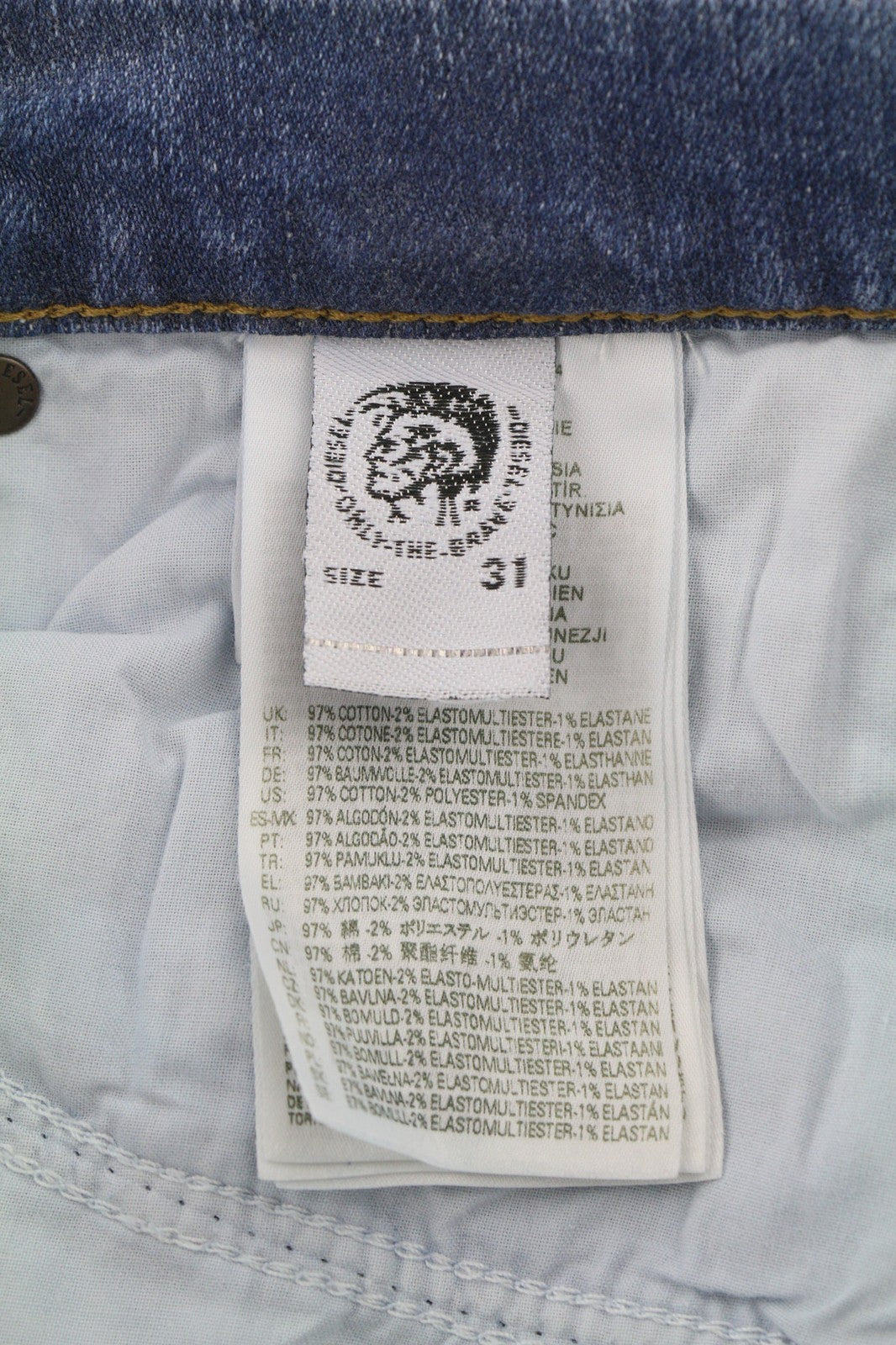 DIESEL D-Mihtry 009NF Mens Jeans W31/L30 Blue Washed Straight  Stretch Button