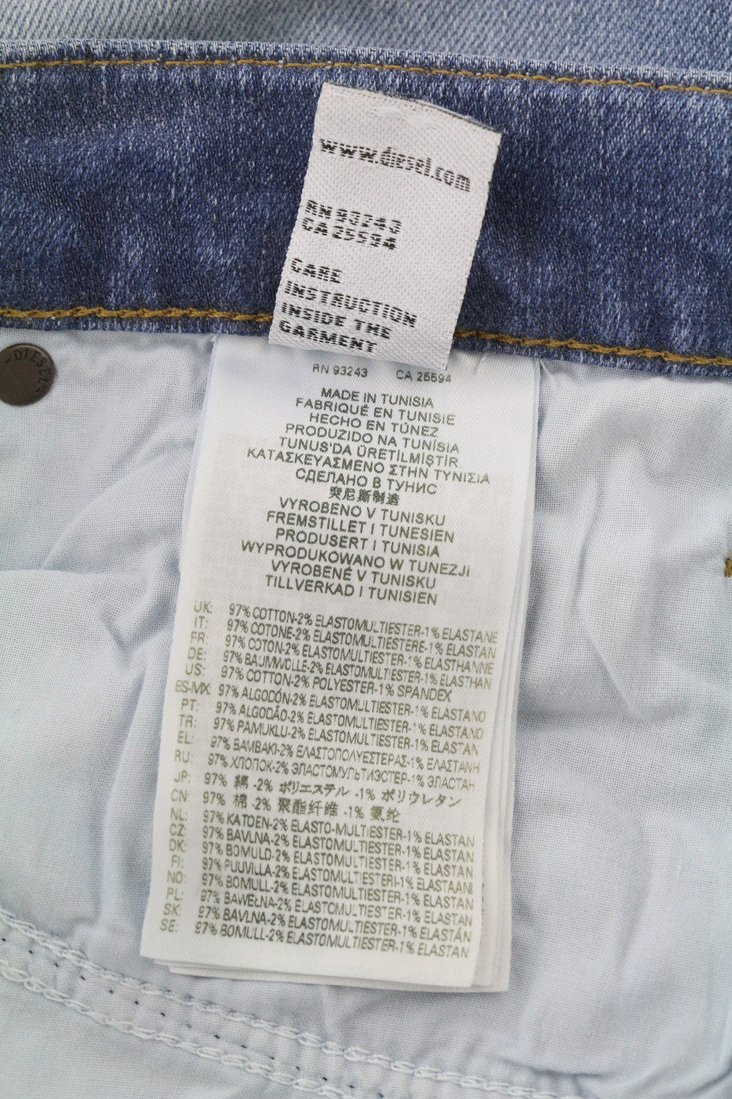 DIESEL D-Mihtry 009NF Mens Jeans W31/L30 Blue Washed Straight  Stretch Button