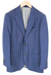 SUITSUPPLY Lazio UK42L Men Blazer Blue Melange Pure Wool S110s Slim Cut Classic